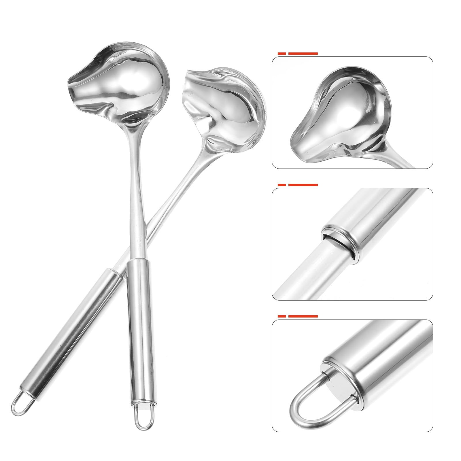 2pcs Stainless Steel Sauce Drizzle Spoon with Spout Duckbill Sauce Spoons view 5