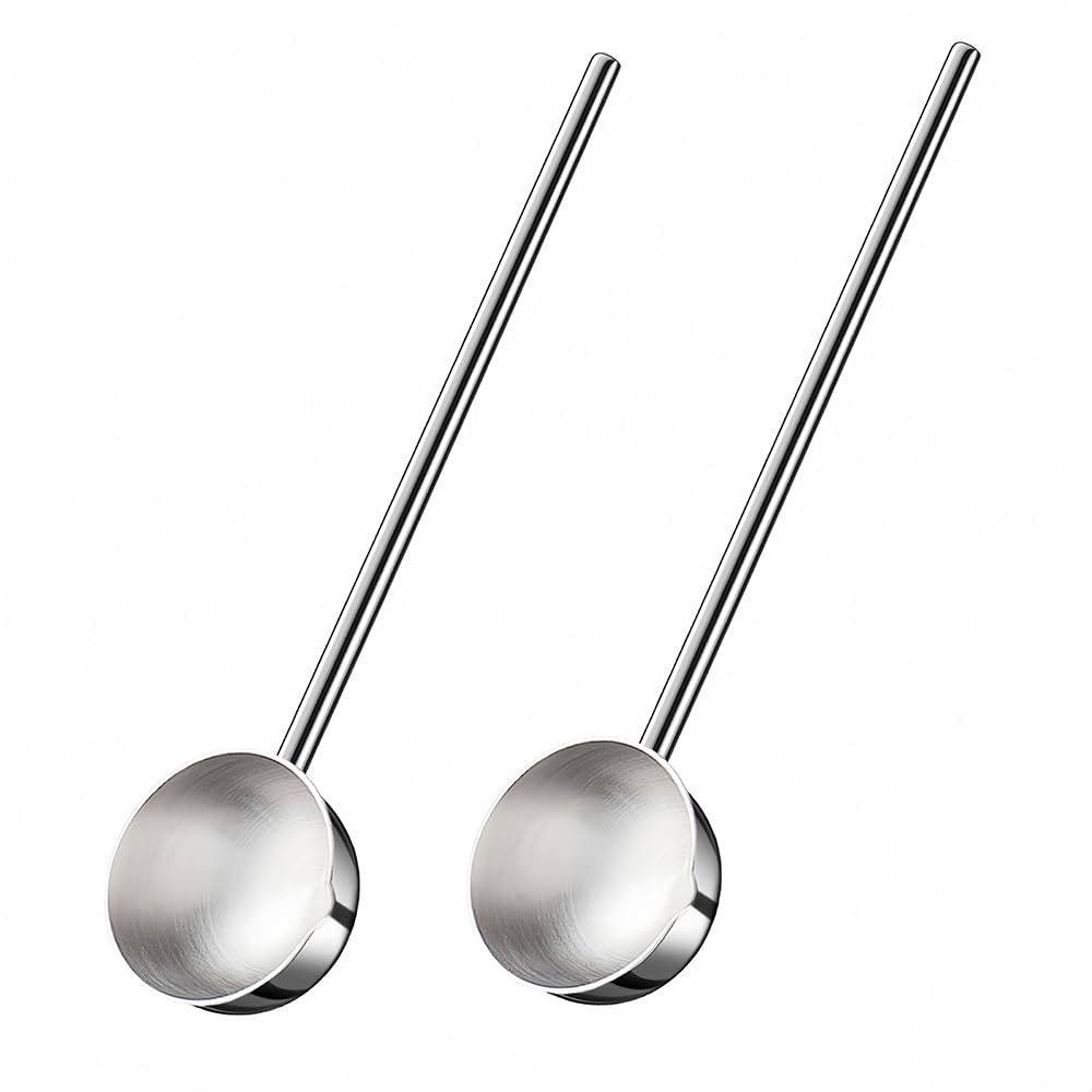Small Soup Ladle SUS304 Stainless Steel Metal Deep Spoon With Pour Spout 2 oz — image 1