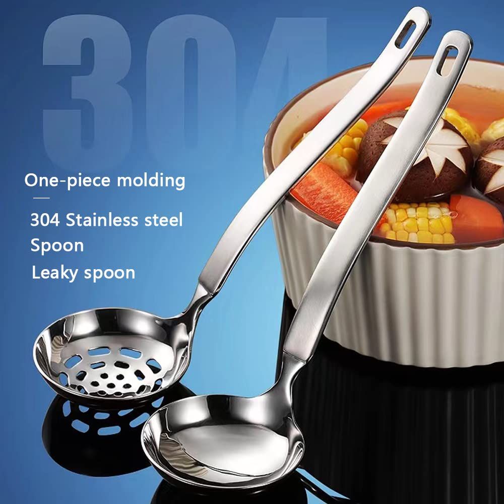 Soup Ladle Metal SUS304 Stainless Steel Ladles Spoon And Slotted Colander view 4