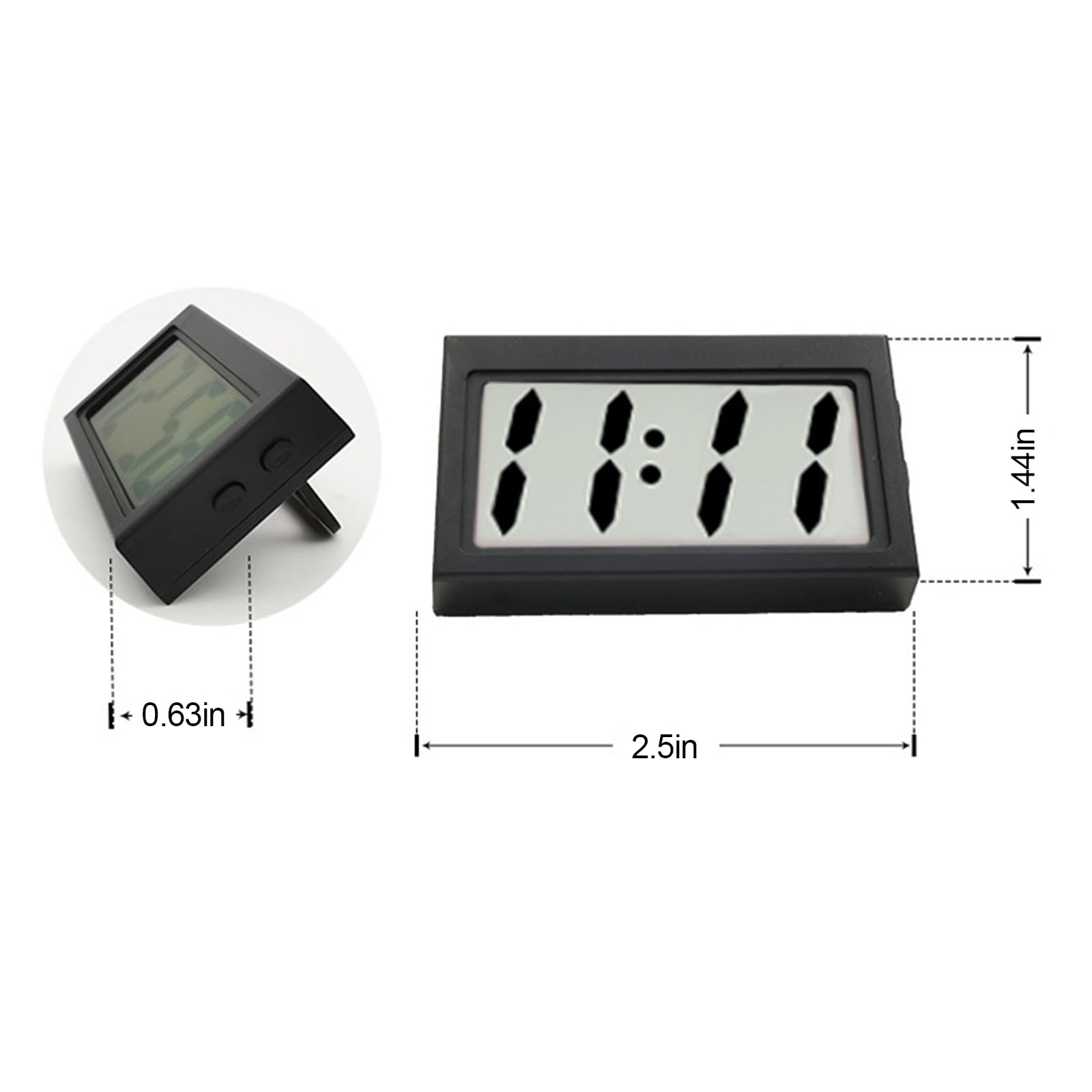 Small Digital Clock， with Jumbo LCD Time & Day Display，Mini Automotive Small view 5