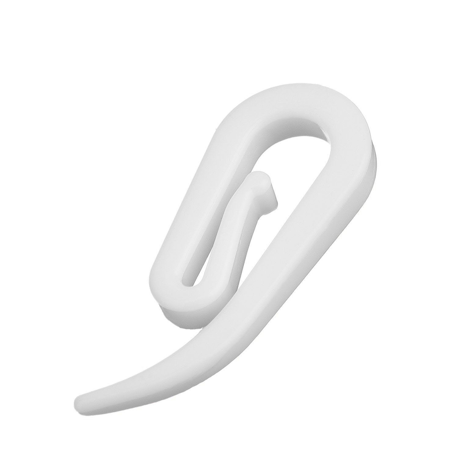 200pcs White Plastic Curtain Hooks for Window Curtain
