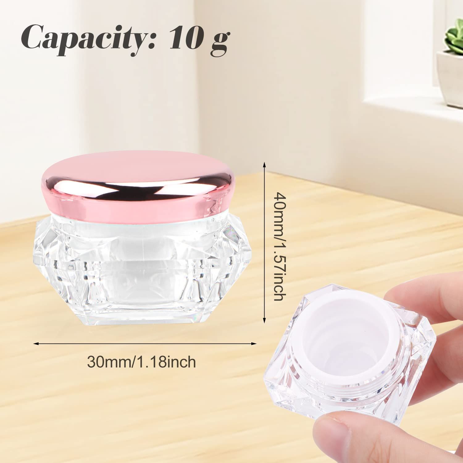 12 Pack 10g Plastic Cream Jars Cosmetic Container Refillable Sample Pot view 5