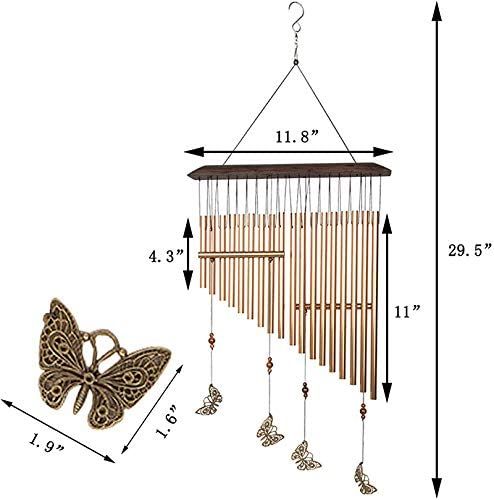 18 Pipes Classic Solid Wood Metal Aluminum Pipe Wind Chimes Hanging Decoration view 3