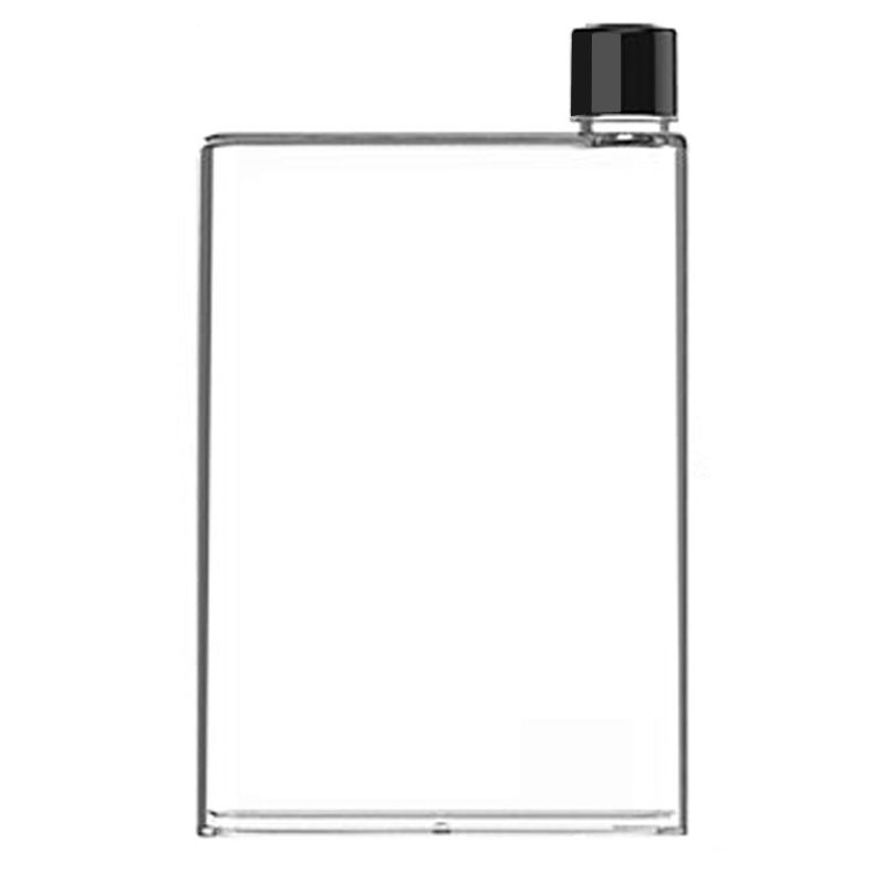 Clear Reusable Slim Flat Water Bottle 420ml - Fits in Pocket Random