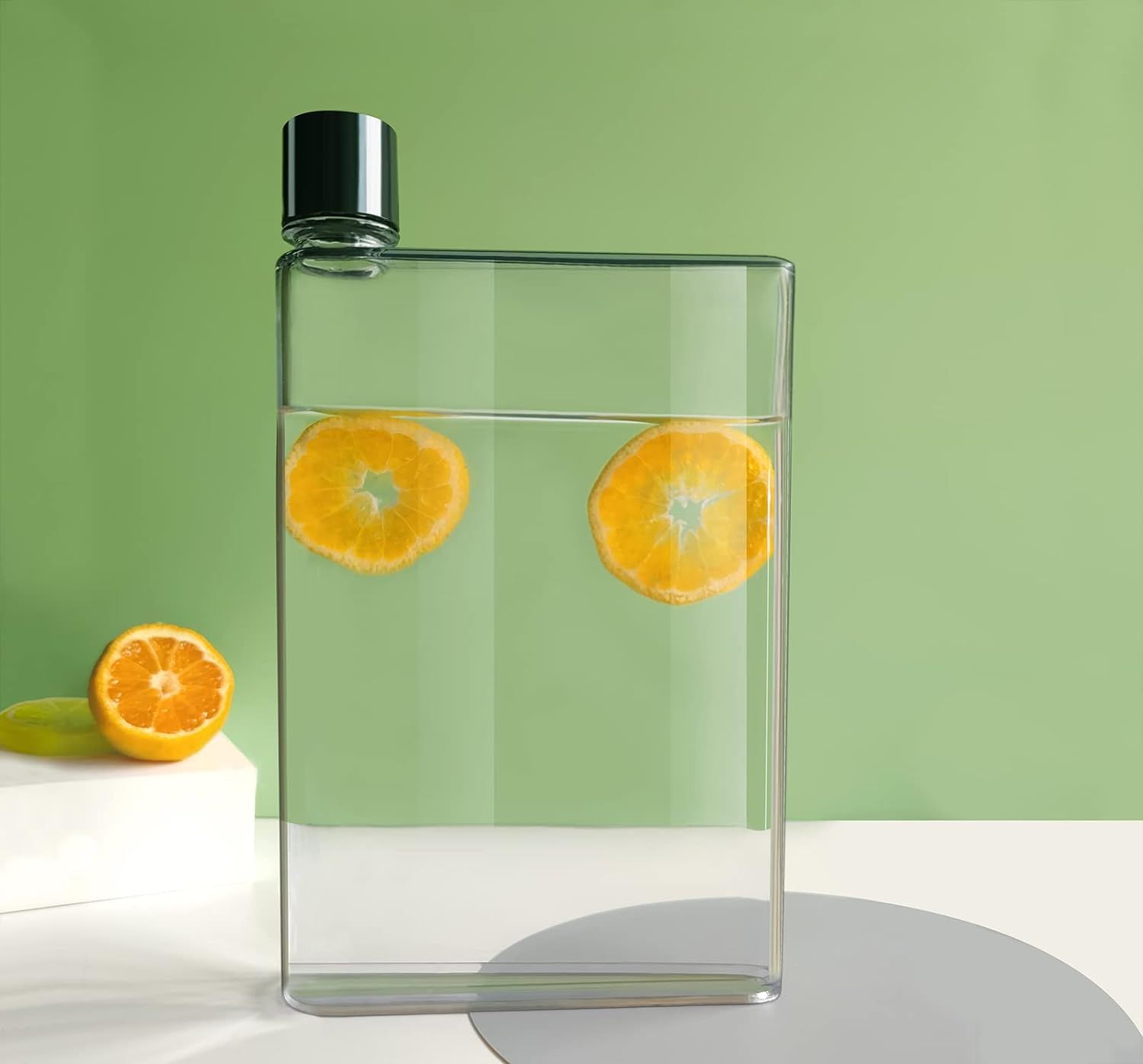 Clear Reusable Slim Flat Water Bottle 420ml - Fits in Pocket Random view 4