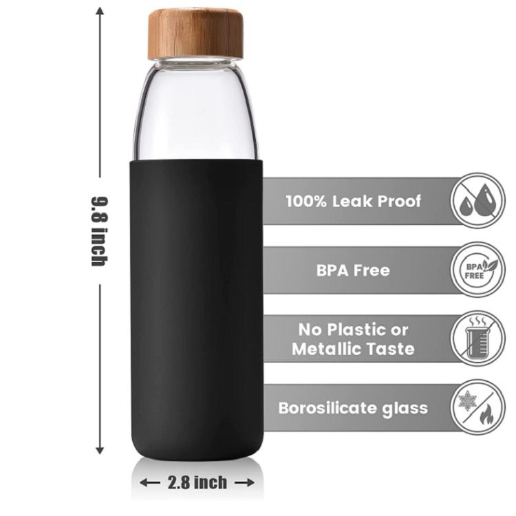 24OZ Borosilicate with Bamboo Lid view 4