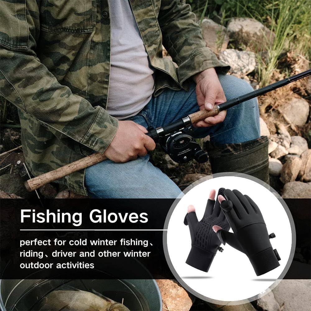 Winter Fingerless Fishing Gloves for Men & Women view 2