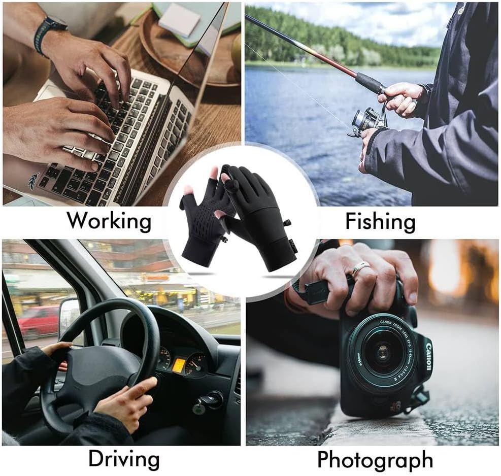 Winter Fingerless Fishing Gloves for Men & Women view 5
