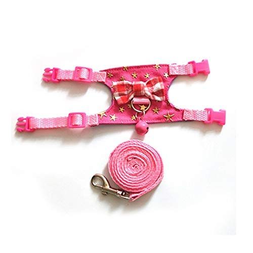 Vest and Leash Set with Bowknot and Bell Decor for Gerbil Squirrel Kitten view 2
