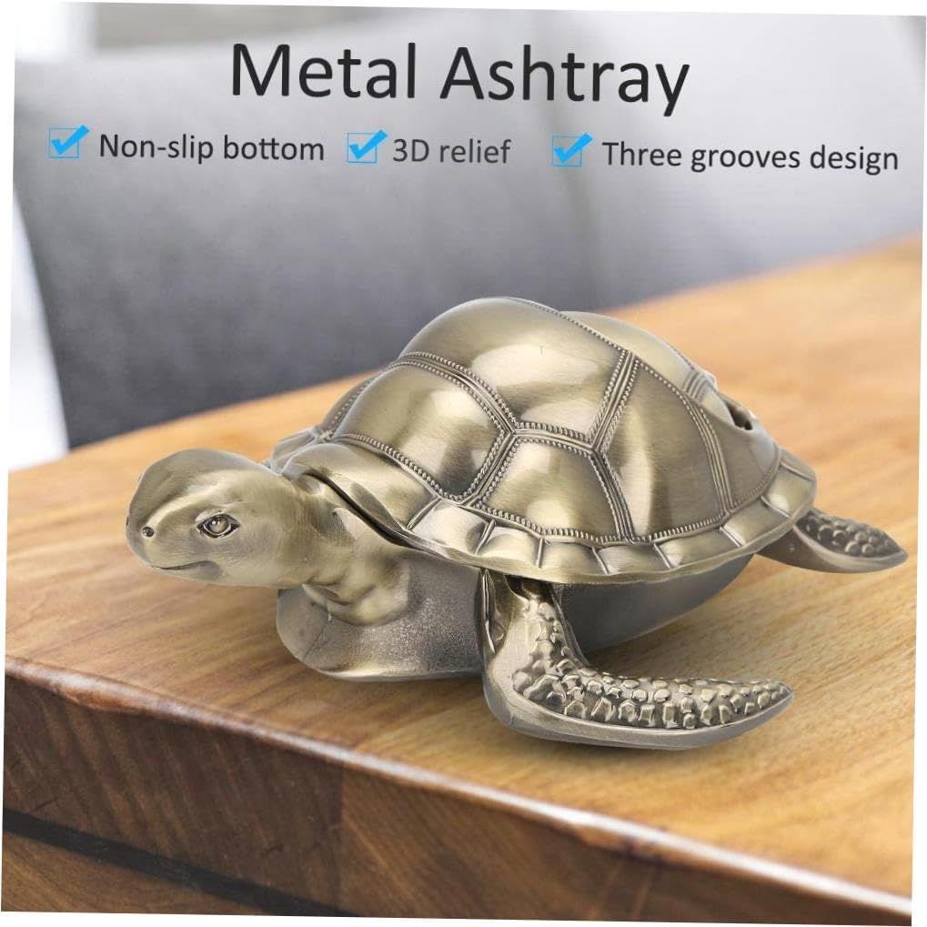 Ash Tray Zinc Alloy Ashtray Vintage Windproof Ash Tray Sets With Cover Outdoor view 4