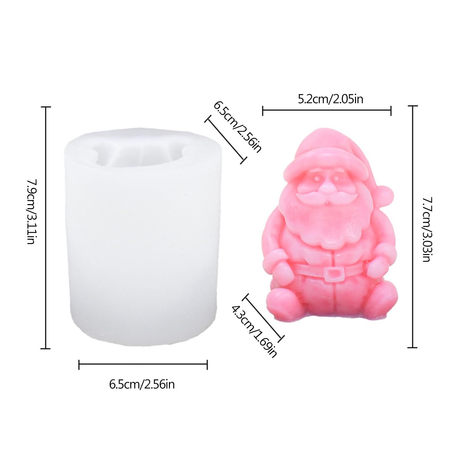 Santa Clause Candle Mold Christmas Candle Mold for Making Candle Soap Plaster view 2