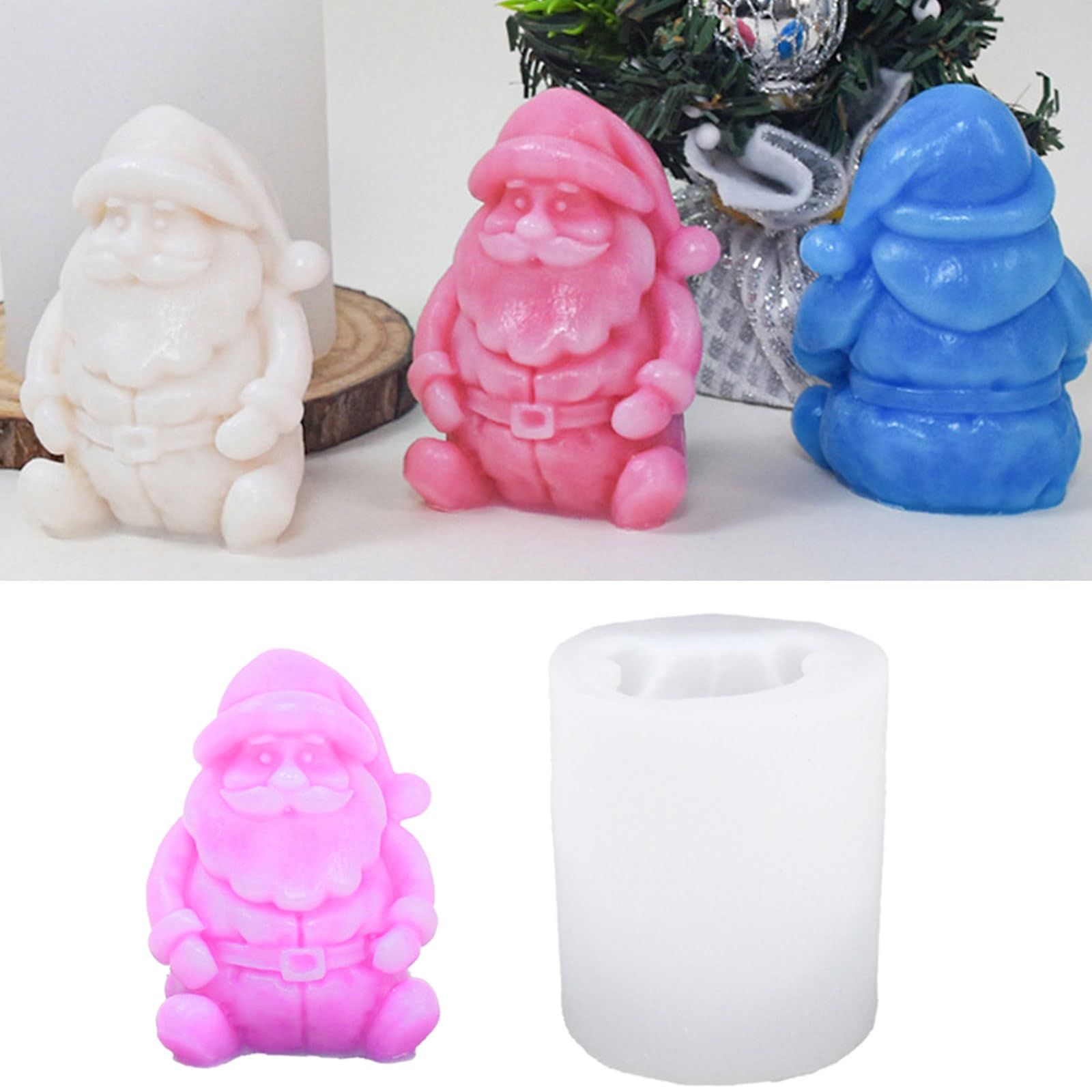 Santa Clause Candle Mold Christmas Candle Mold for Making Candle Soap Plaster view 5