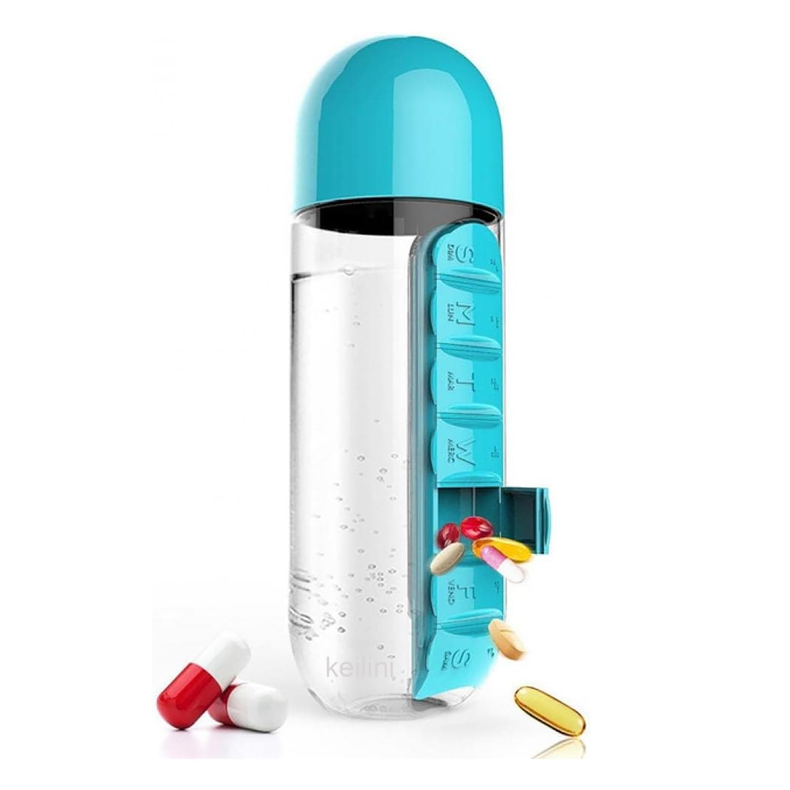 Daily Pill Box Organizer with Water Bottle — image 1