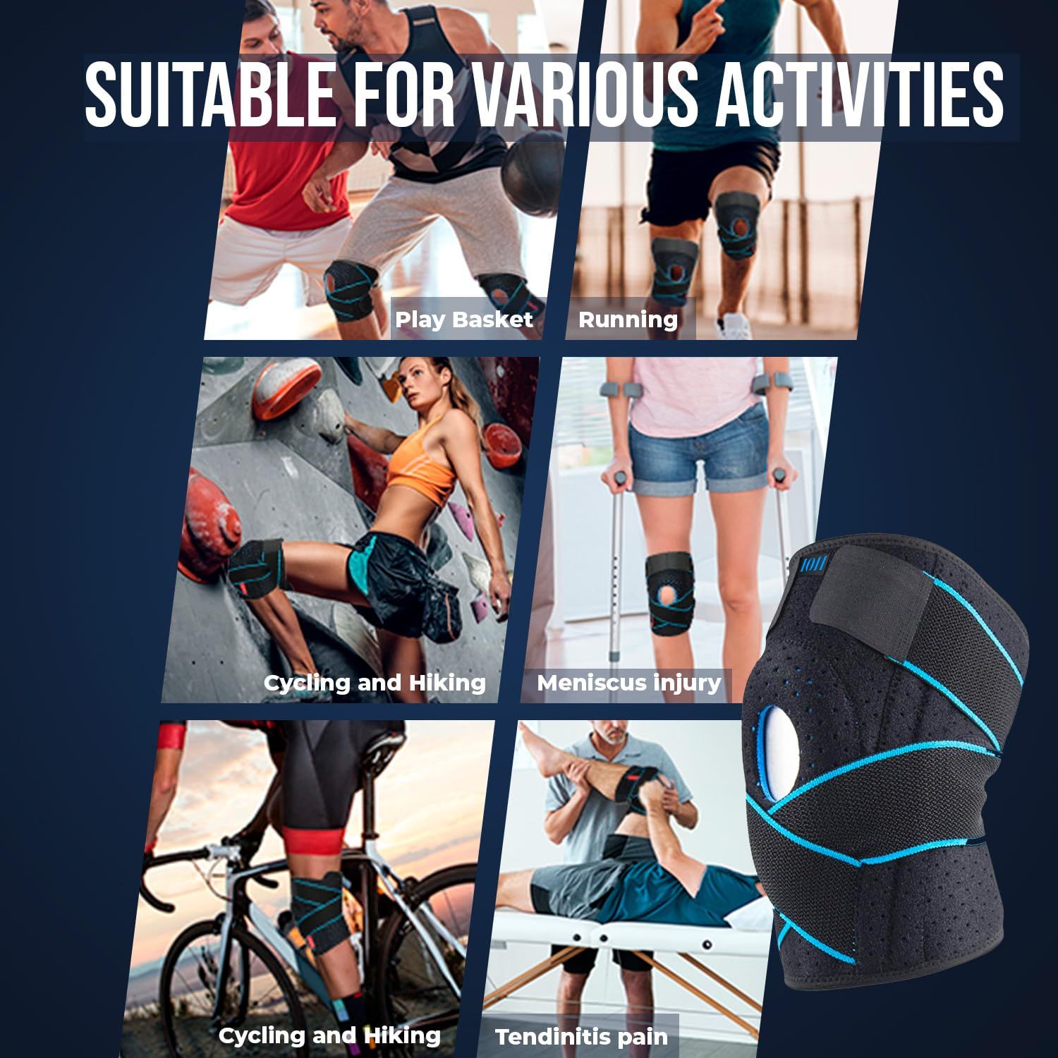 Knee Brace with Side Stabilizers for Meniscus Tear Knee Pain Injury Recovery view 2