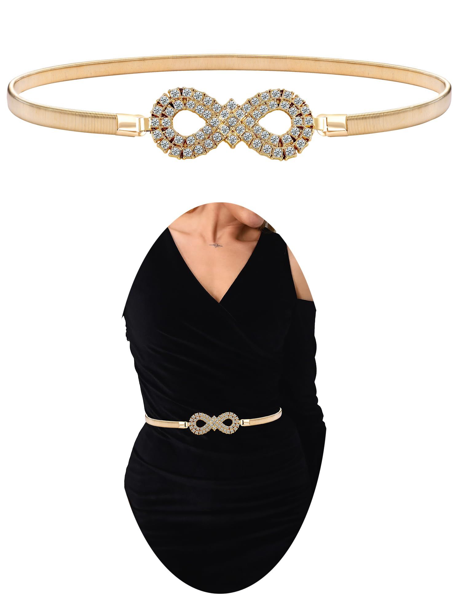 Gold belt for women's dress view 5