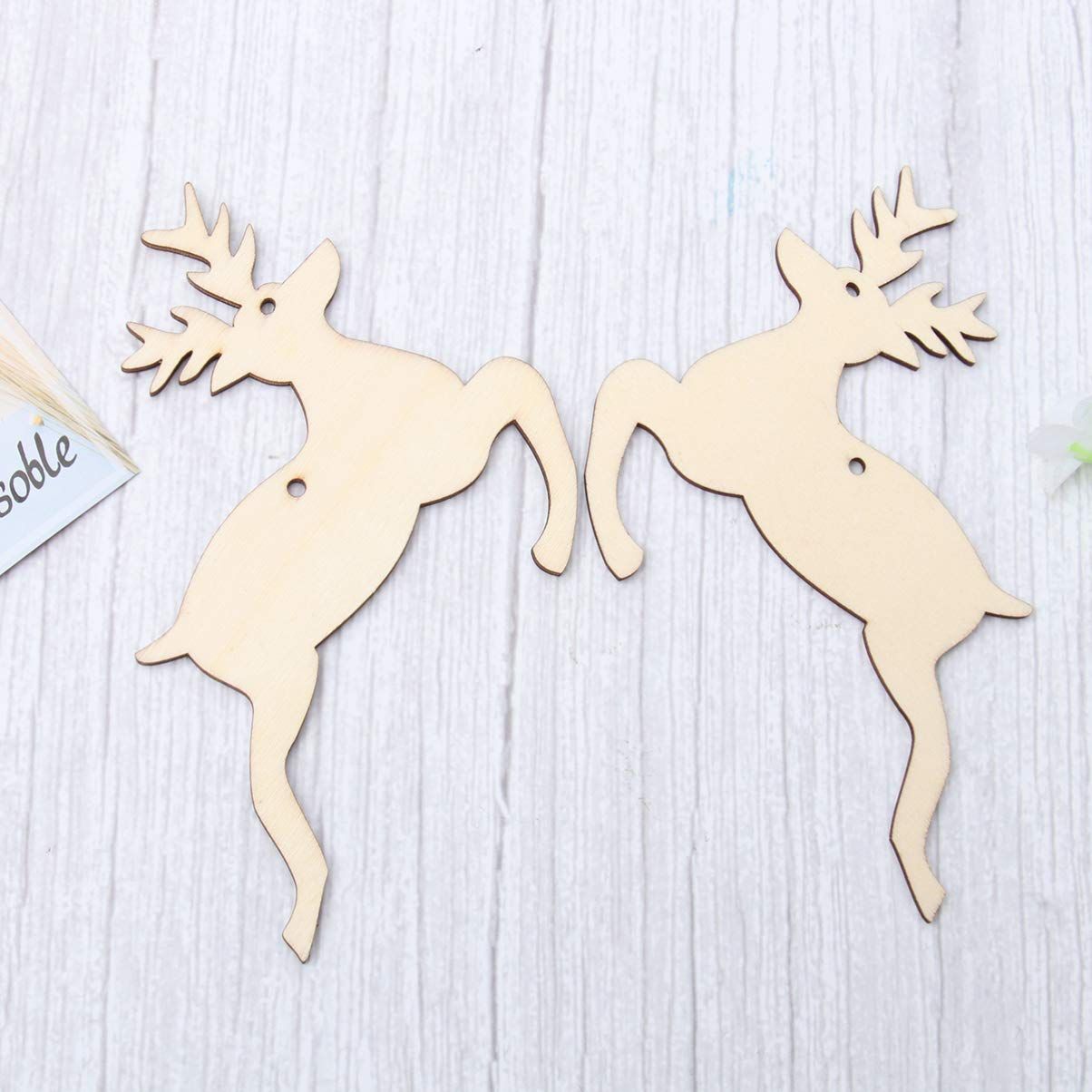 10pcs Unfinished Wood Slices Wooden Hanging Ornaments Wood Slices Blank Wood view 4