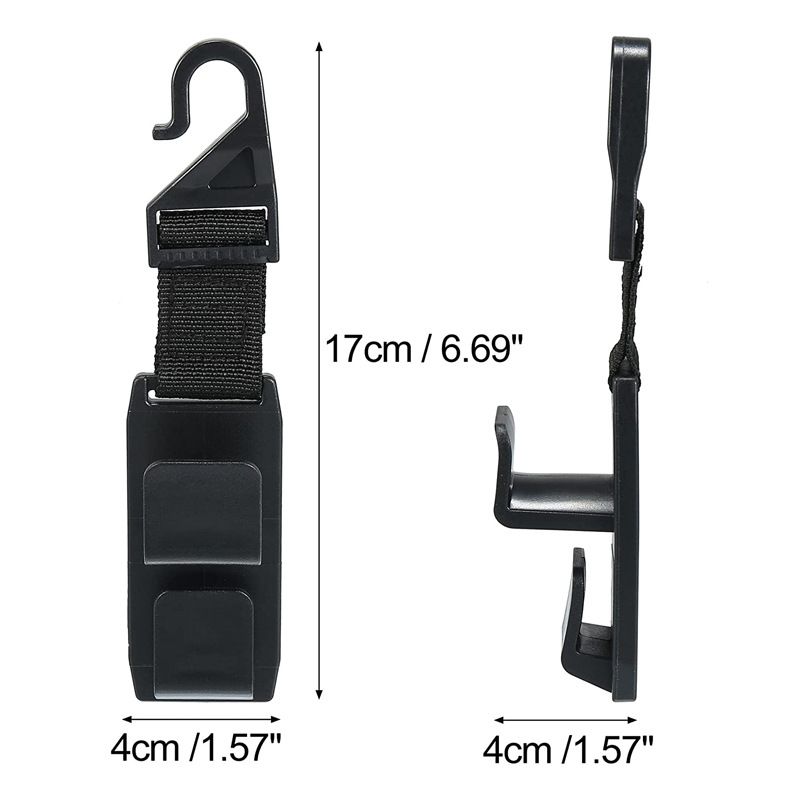 Car Seat Headrest Hook, 4 Pack Adjustable Car Storage Headrest Hanger Holder view 2