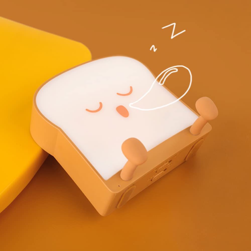 Cute Bread Night Light, Adjustable Baby Bedside Night Lamp USB Recharging with — image 1