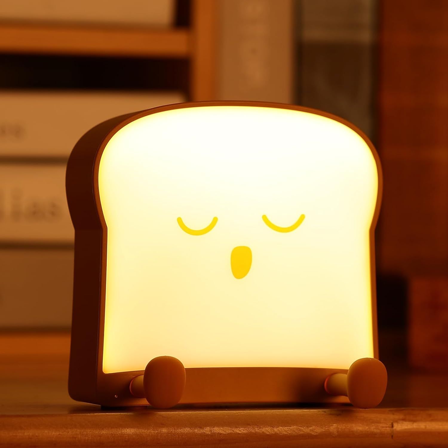 Cute Bread Night Light, Adjustable Baby Bedside Night Lamp USB Recharging with view 2