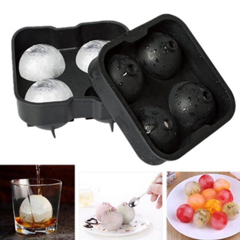 Ice Ball Maker, Silicone Ice Cube Tray, Easy Fill and Release Ice Ball Molds view 2