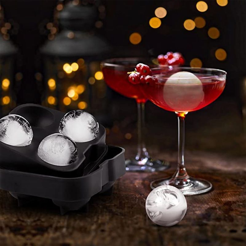 Ice Ball Maker, Silicone Ice Cube Tray, Easy Fill and Release Ice Ball Molds view 4