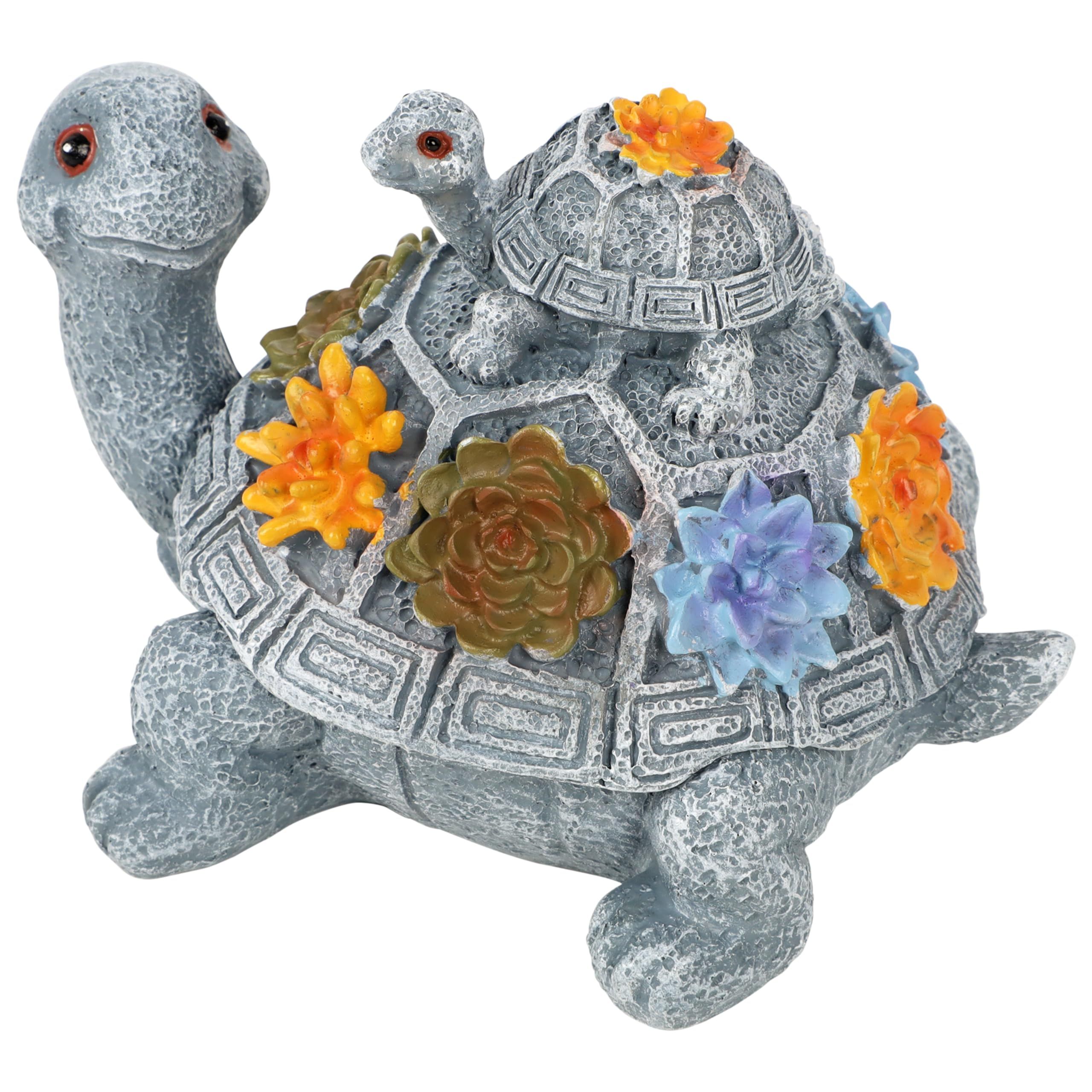 Turtle Garden Statue, Resin Turtle Figurine Garden Lawn Ornaments with Lid for — image 1