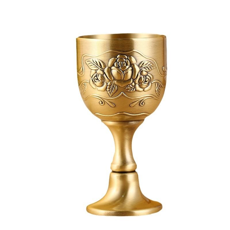Chalice Goblet Gold Communion Cup Brass Wine Glass Offering for Church Holy — image 1