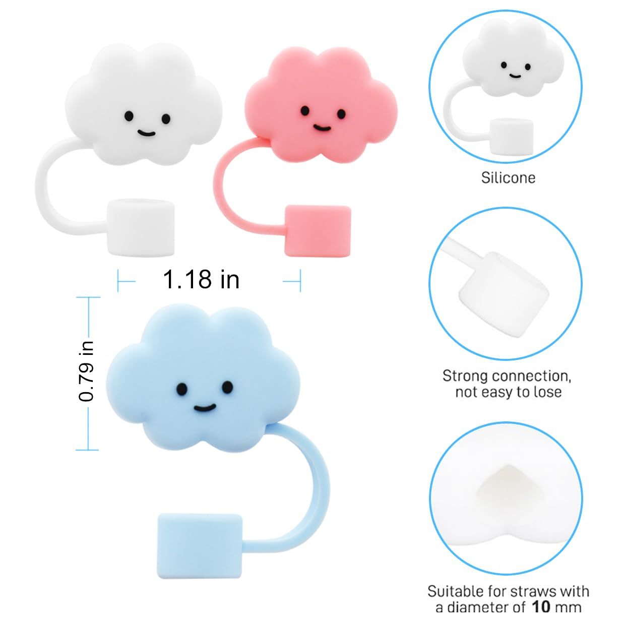 Flower Straw Cover Cap for Silicone Straw Topper Compatible with Tumbler with view 2