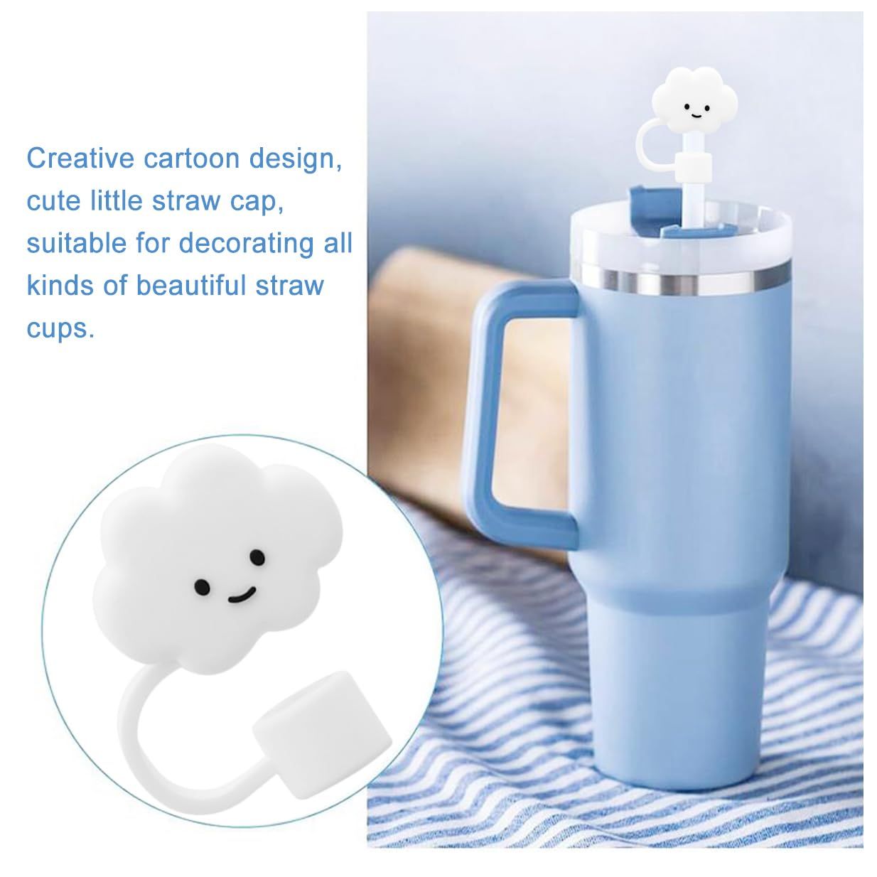 Flower Straw Cover Cap for Silicone Straw Topper Compatible with Tumbler with view 3