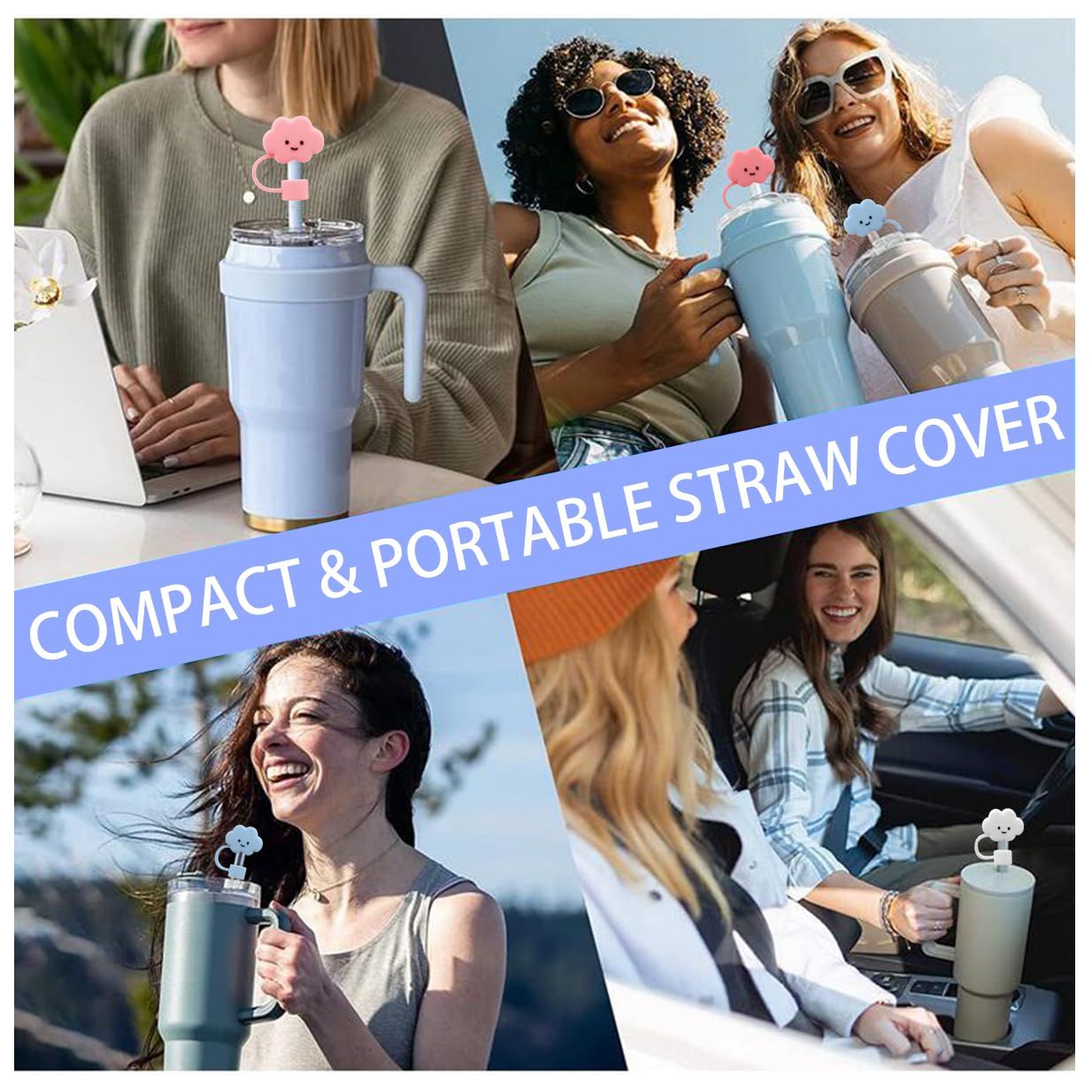 Flower Straw Cover Cap for Silicone Straw Topper Compatible with Tumbler with view 5