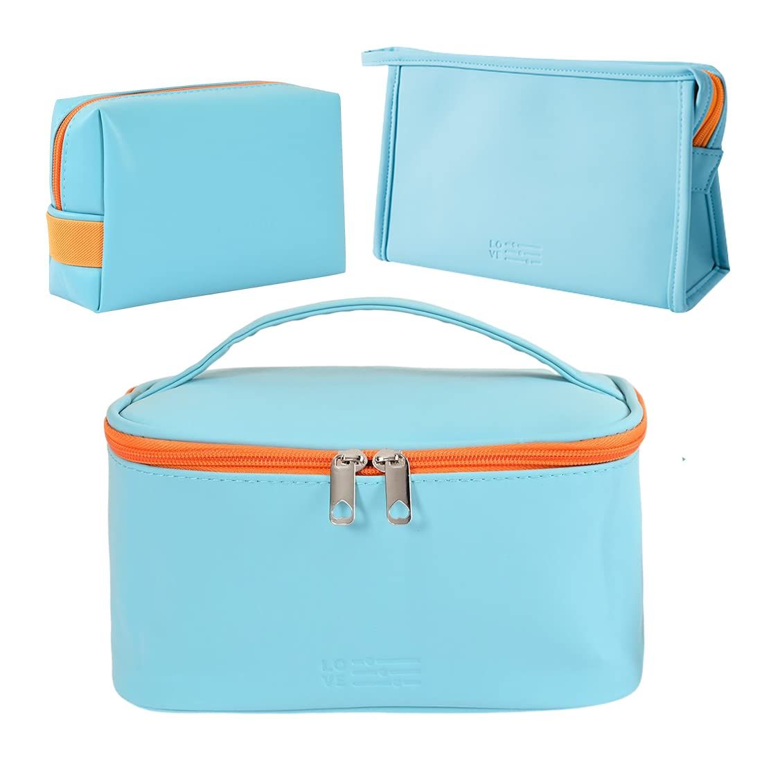 Cosmetic Bag Set of 3 Makeup Bag for Purse Pouch Travel Beauty Zipper — image 1