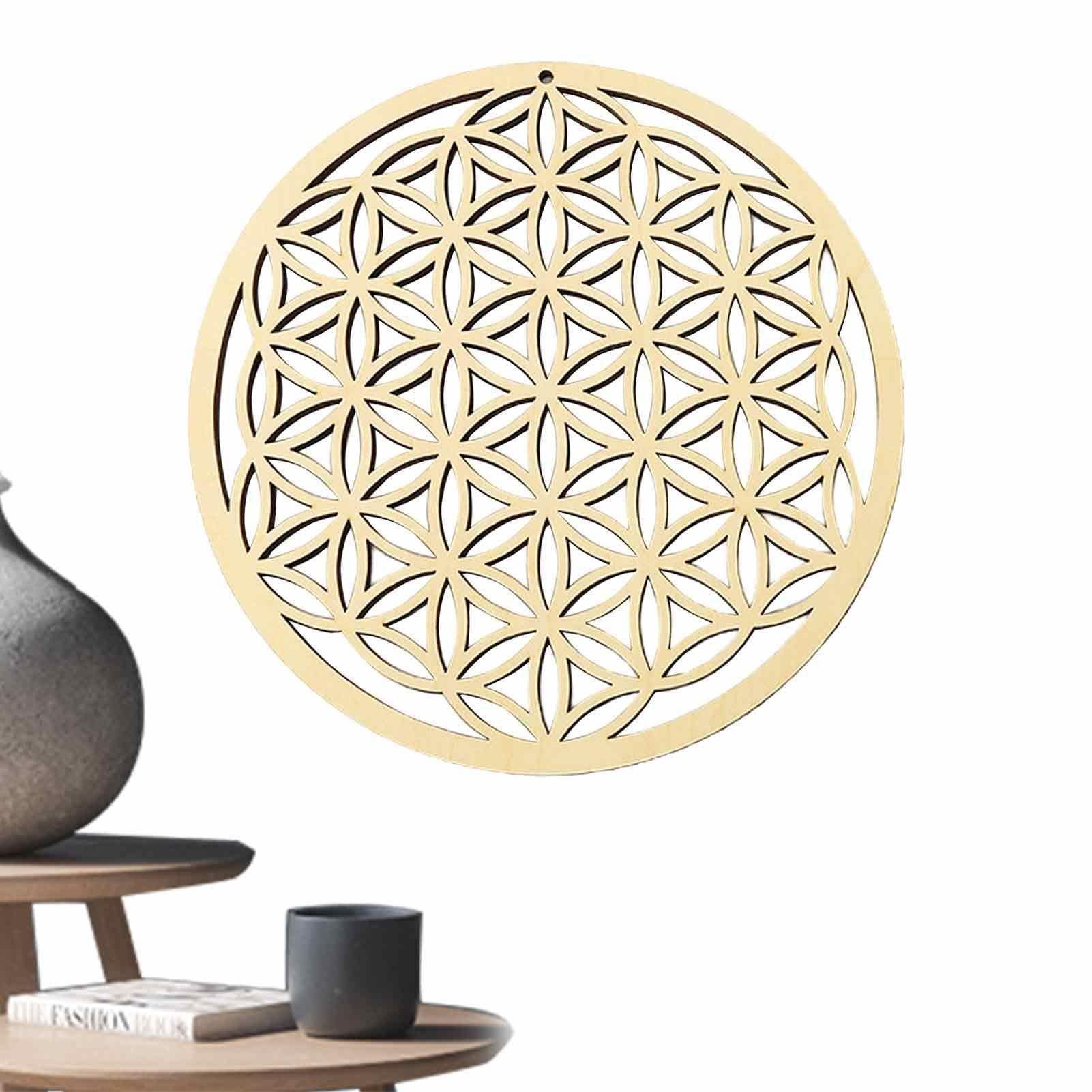 Flower of Life, Flower of Life Wall Hanging Decor, Sacred Geometry Wood Wall view 2