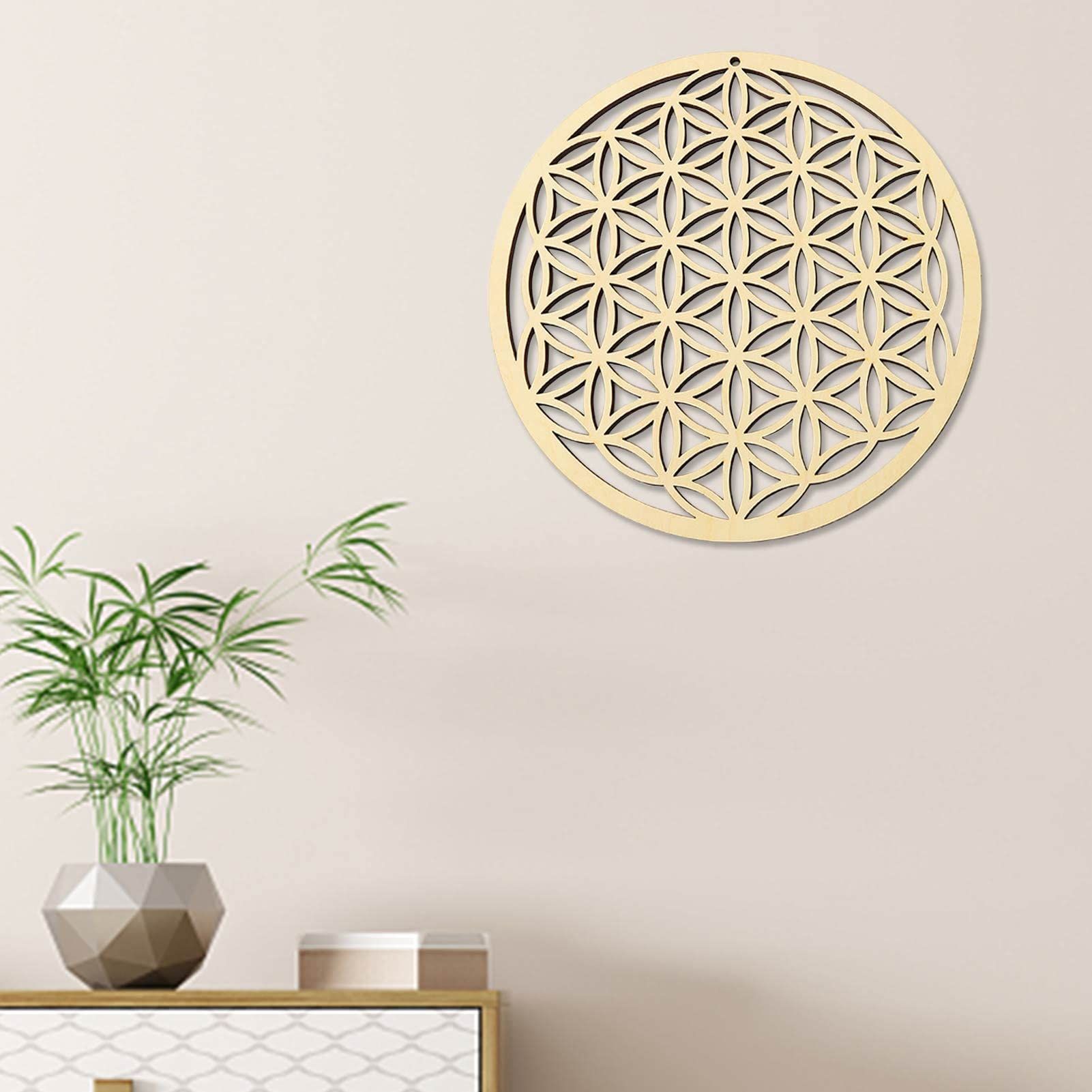 Flower of Life, Flower of Life Wall Hanging Decor, Sacred Geometry Wood Wall view 5