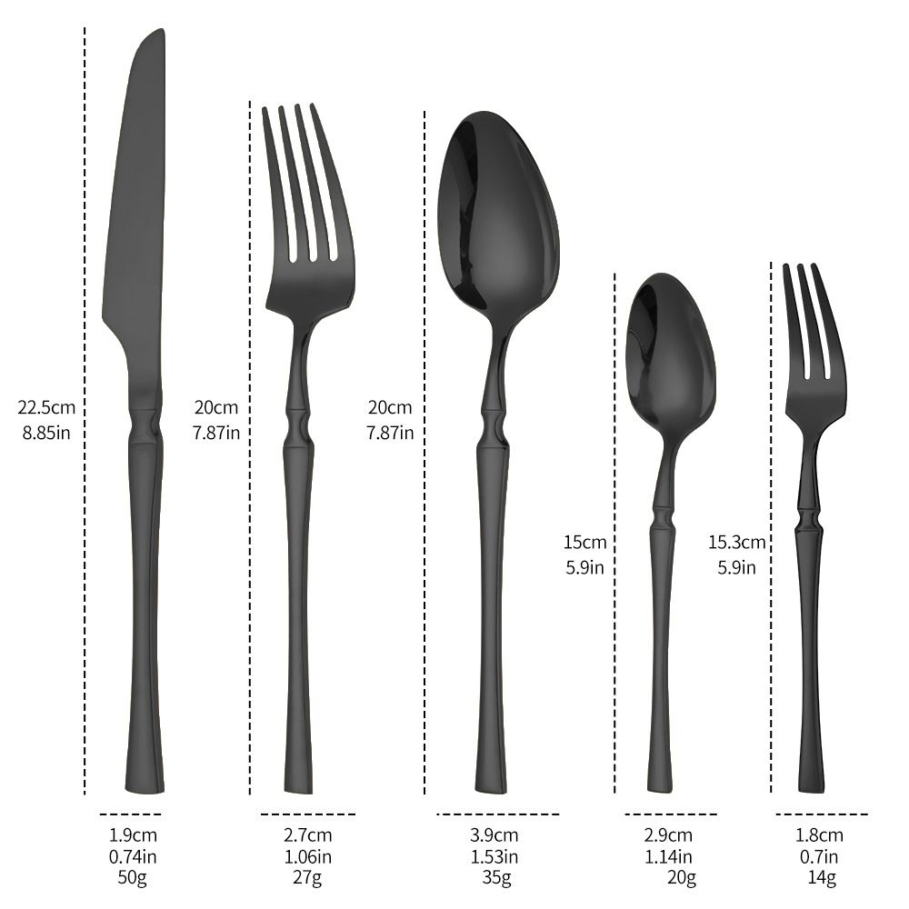 Flatware Forks 24 Packs Stainless Steel Spoon Fork Dinner Steak Soup Spoon view 2