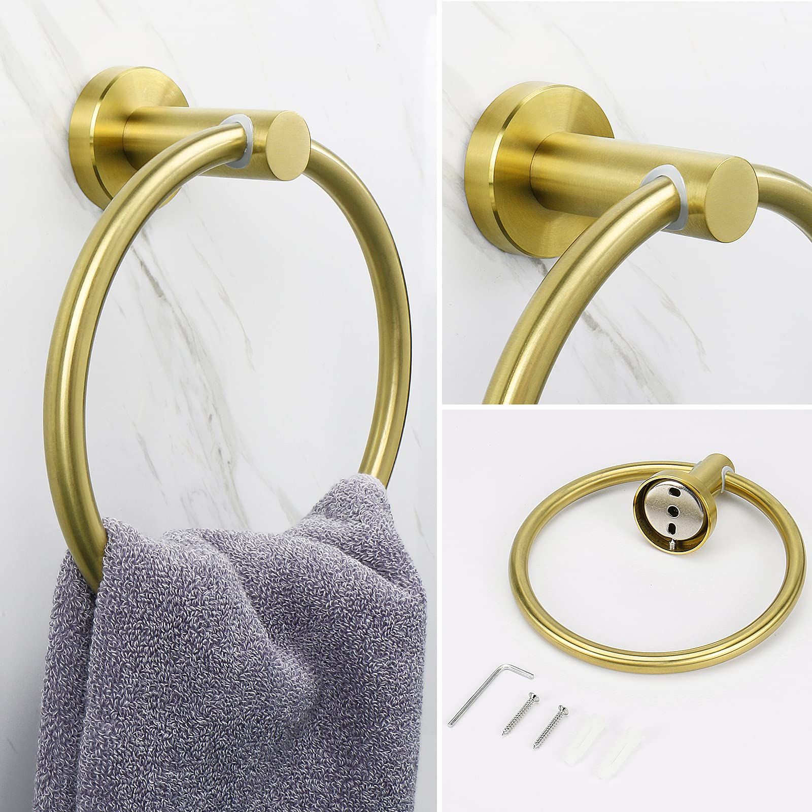 Bath Towel Ring, Bathroom Hardware Accessories-Thicken Stainless Steel Hand view 5