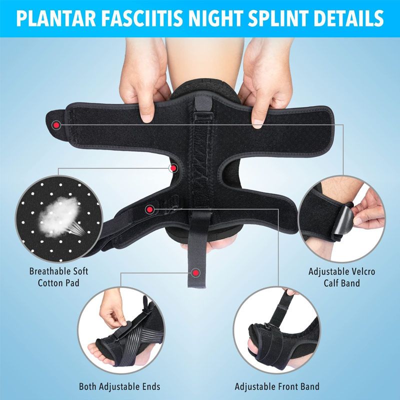 Plantar Fasciitis Night Splint - Adjustable and Breathable Foot Brace for view 3