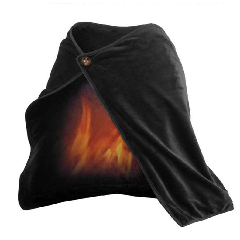 USB Heated Warm Fleece Shawl & Wrap Intelligent Electric Heating Blanket for