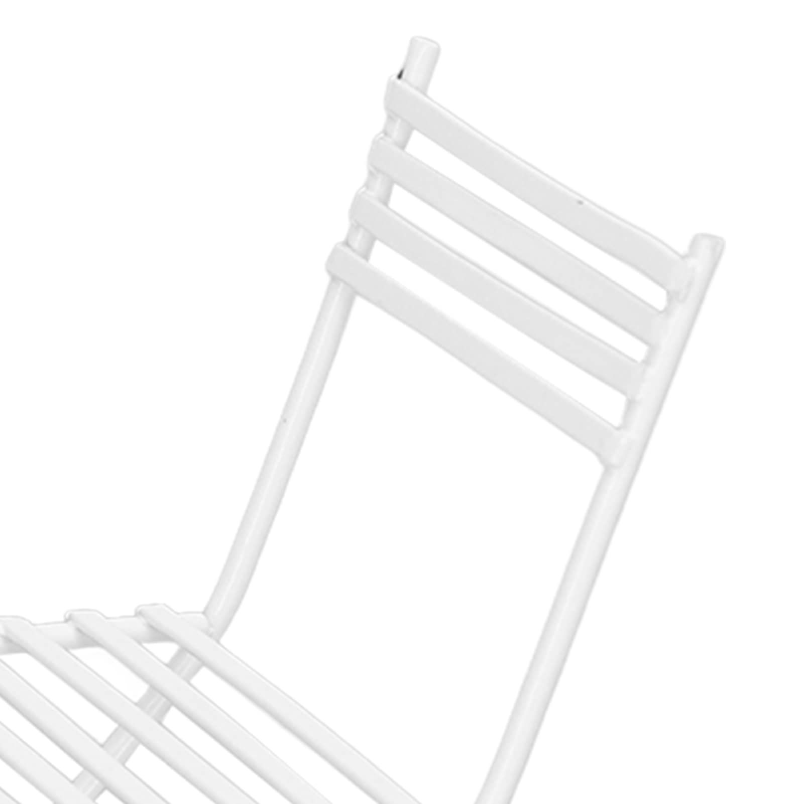 1:12 Dollhouse Garden Table Chair Set White Miniature Patio Bistro Furniture view 2