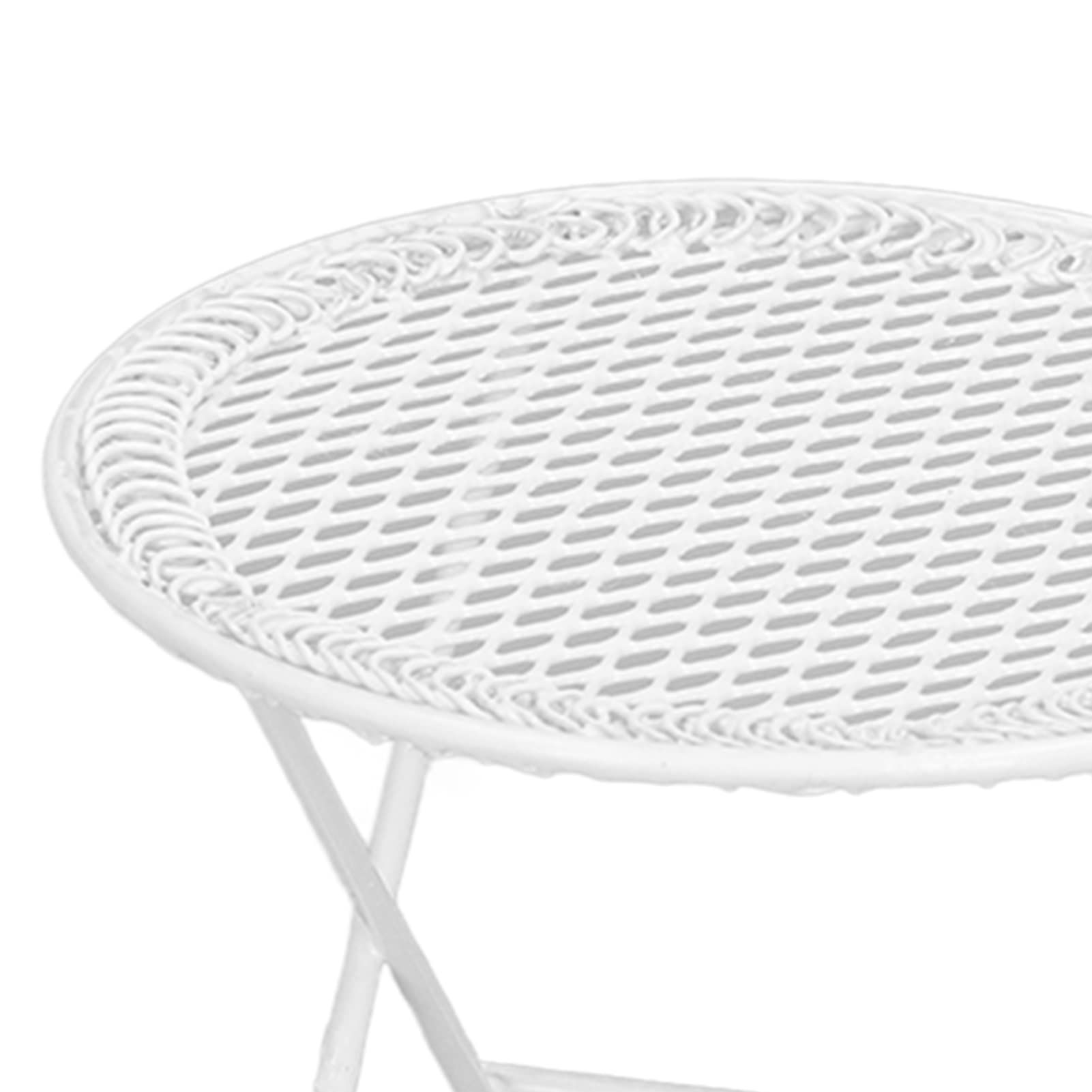 1:12 Dollhouse Garden Table Chair Set White Miniature Patio Bistro Furniture view 4