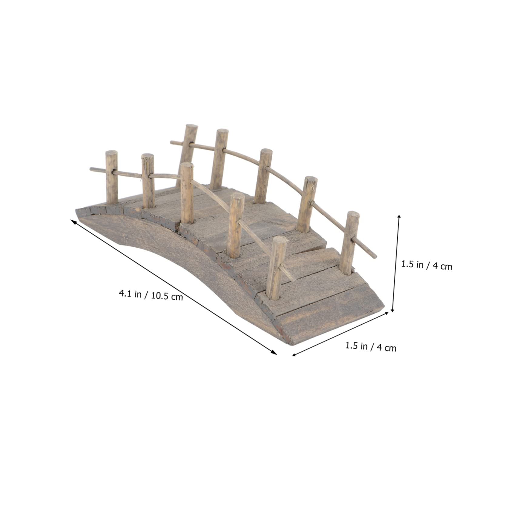 1pc Mini Wooden Arch Bridge Garden Bridge Decoration Terrarium Bridge Outdoor view 3