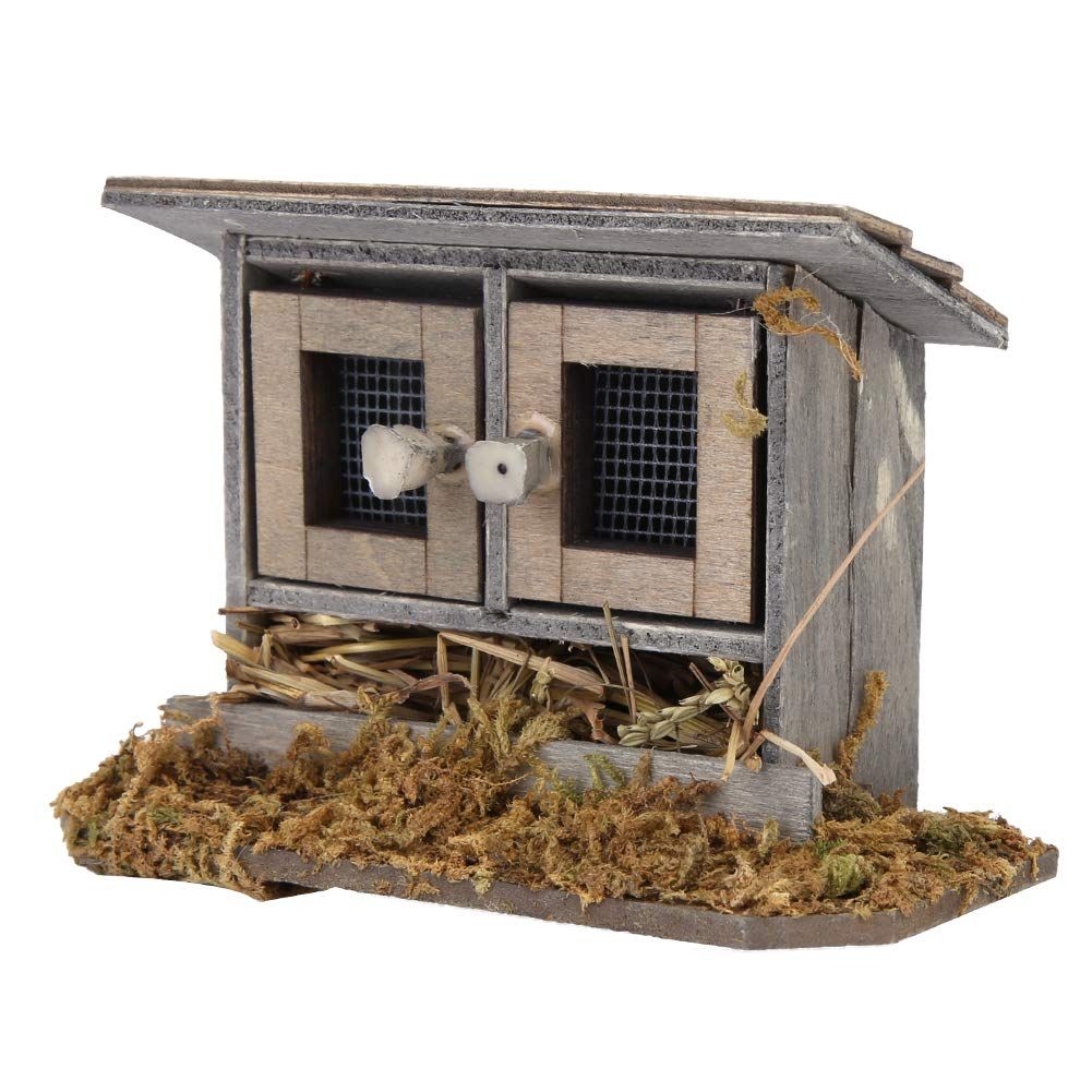 Dollhouse Miniature Chicken Coop Miniature Retro Wooden Hen House for Kids