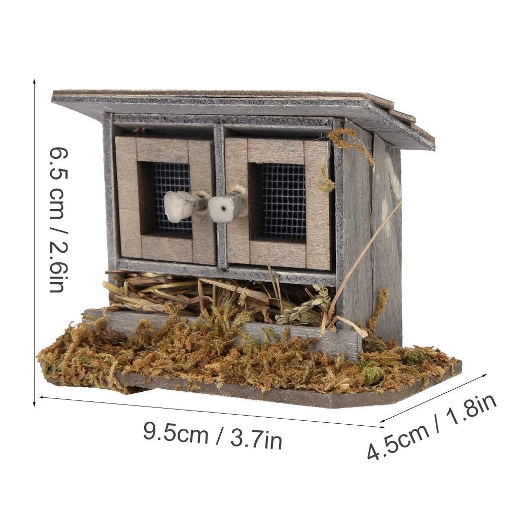 Dollhouse Miniature Chicken Coop Miniature Retro Wooden Hen House for Kids view 3