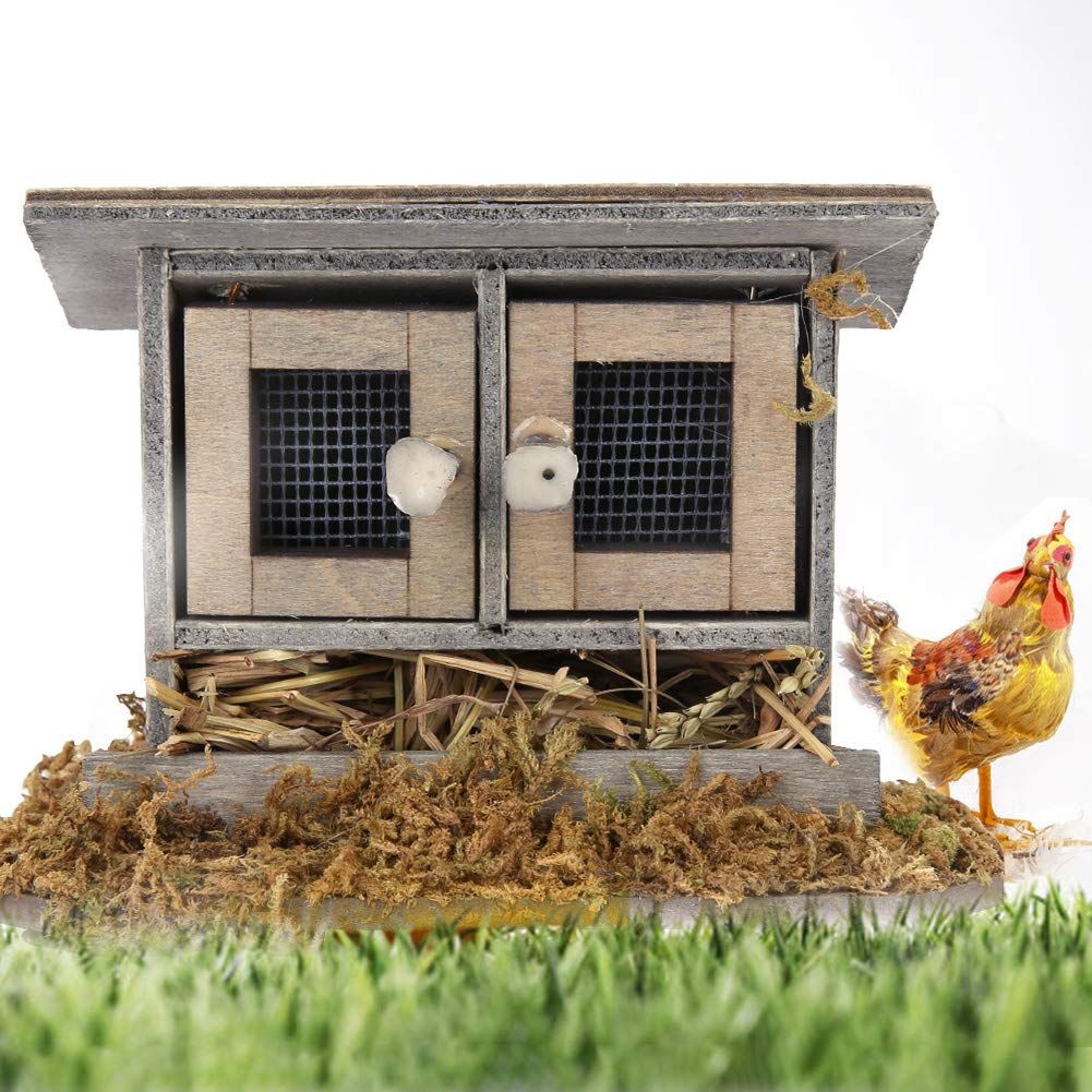 Dollhouse Miniature Chicken Coop Miniature Retro Wooden Hen House for Kids view 4