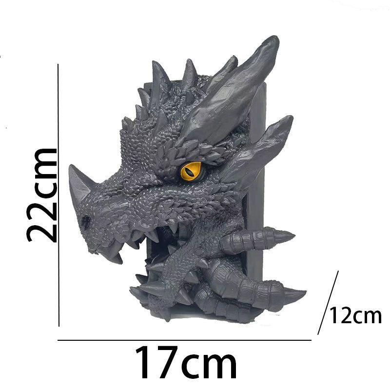 Dragon Statue Bookend Resin Book Support Decorative Figurine Tabletop Ornament view 2