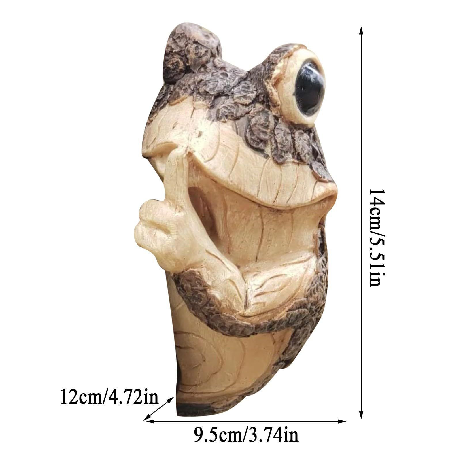 Keep Quiet Frog Tree Peeker - Yard Decorations - Adorable Tree Sculpture view 2