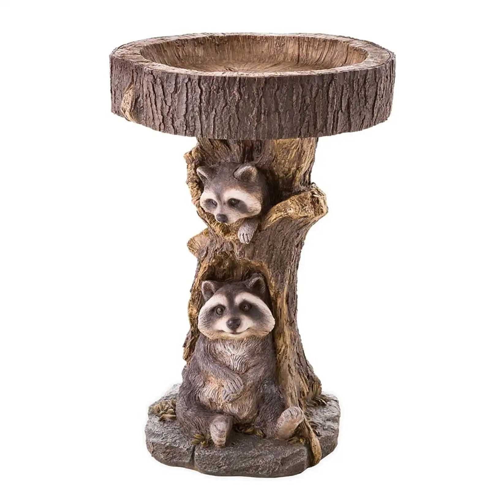 Bird Bath for Outdoors Garden Decor Resin Bird Feeder Tree Bowl Stand Fountain — image 1