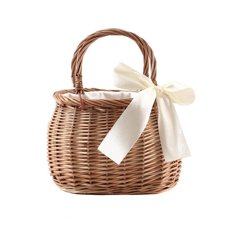 Picnic Basket Rattan Flower Basket