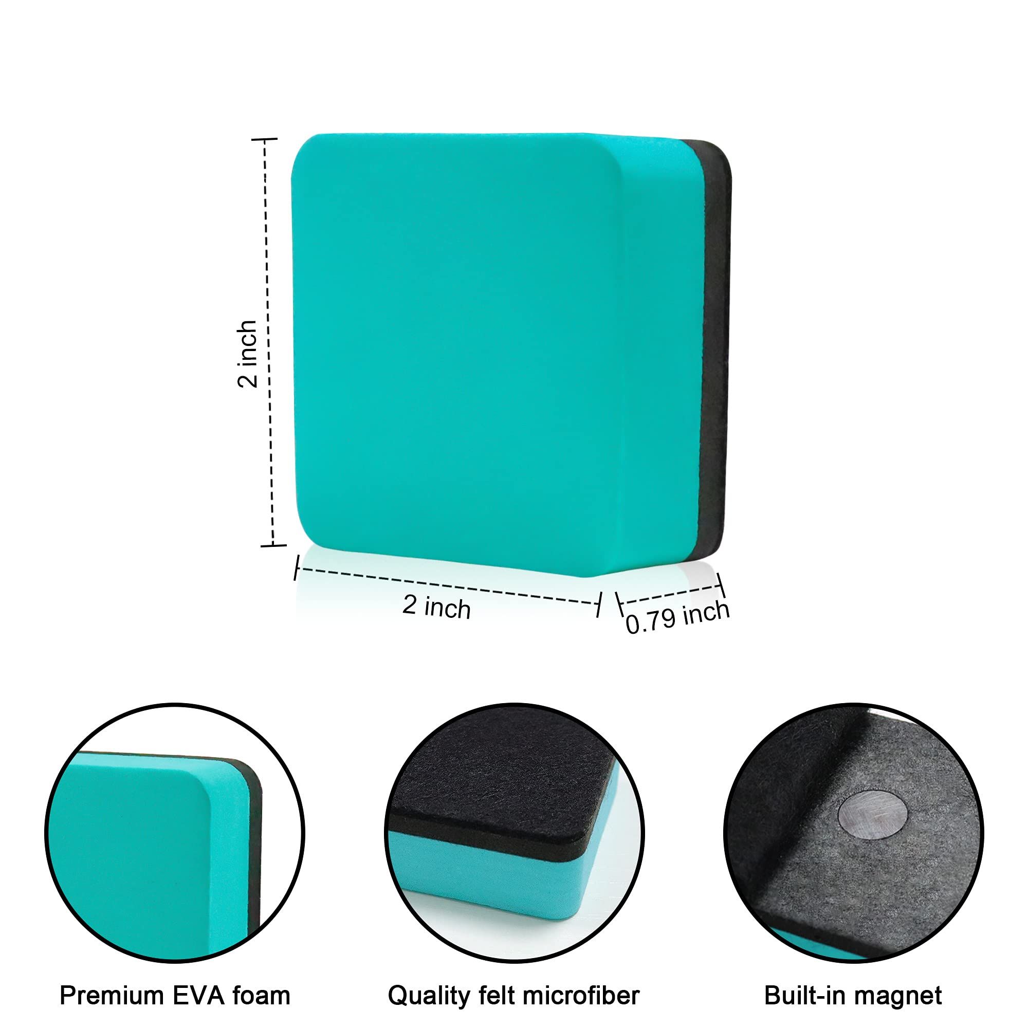 Mini Dry Erase Erasers,10 Pack Magnetic Whiteboard Dry Erasers Chalkboard view 4