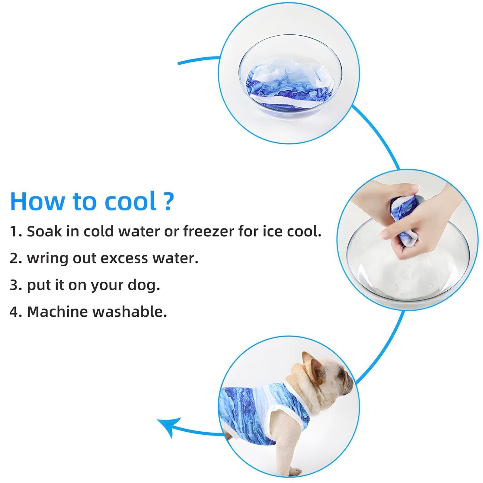 1pcs Dog Cool Vest Instant Cooling Bulldog Clothes on Summer for Small to view 4