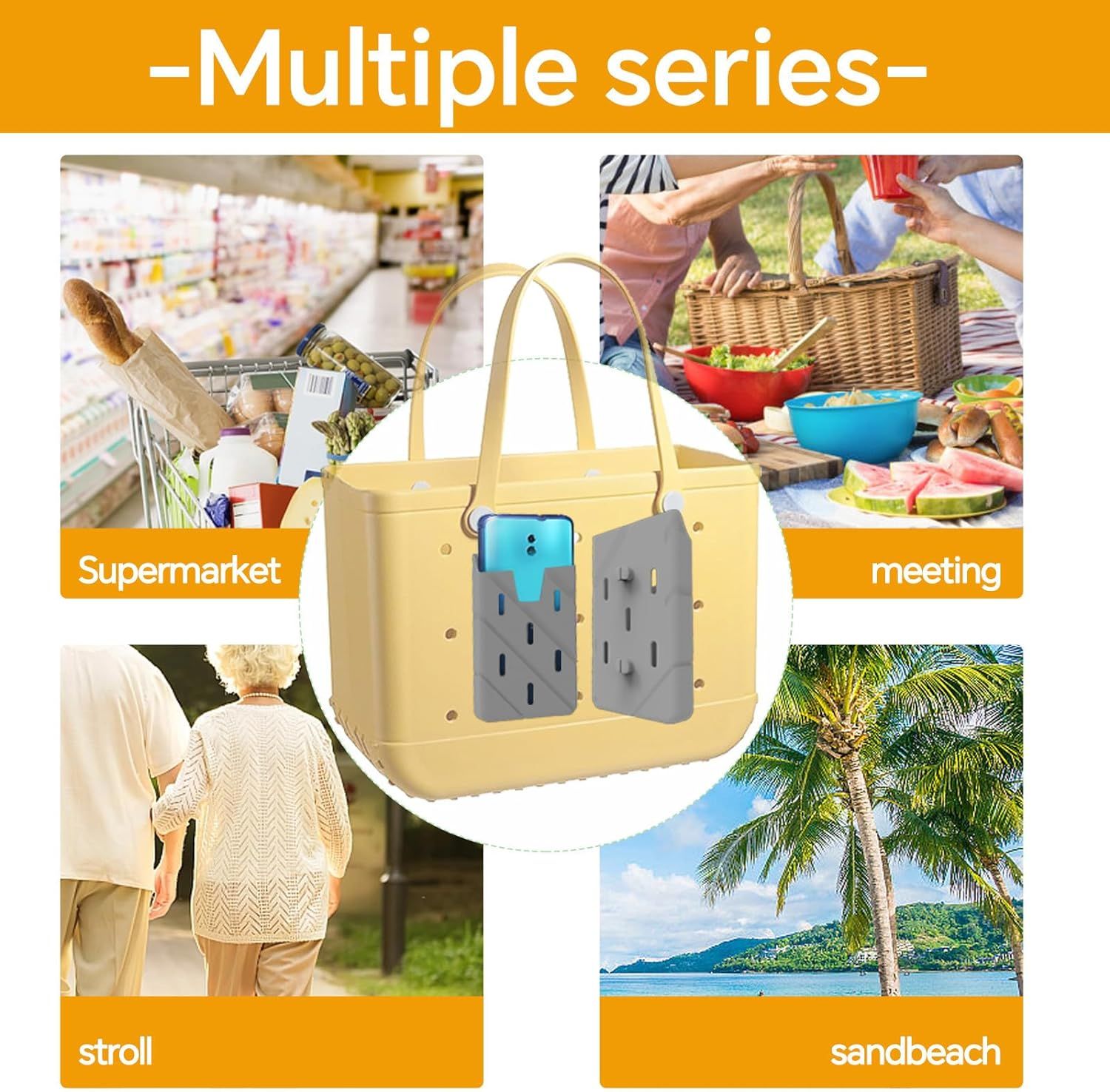 Outdoor Multifunctional Mobile Phone Storage Beach Bag Silicone Accessories view 3